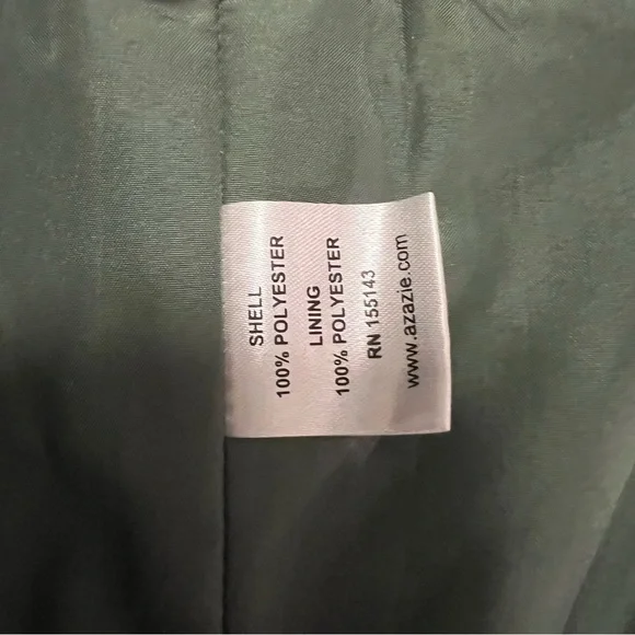 Azazie Linia Eucalyptus Mermaid Pleated Stretch Satin Dress Evening Gown Size 14 - Picture 8 of 14